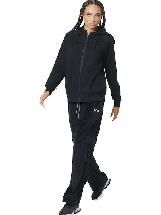 Women's Sweatshirt Jacket Hooded Black