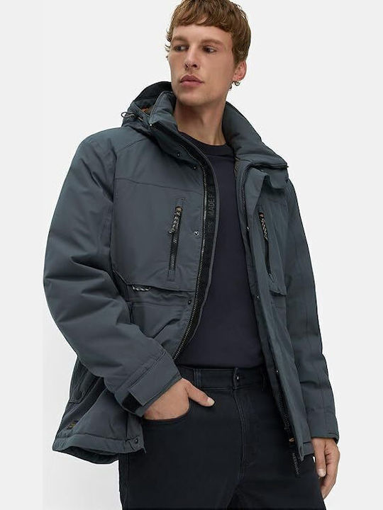 Μπουφάν Puffer Αδιάβροχο και Αντιανεμικό Σιέλ