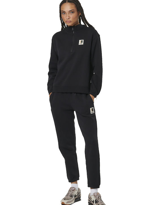 Παντελόνι Φόρμας Φαρδύ Fleece Μαύρο