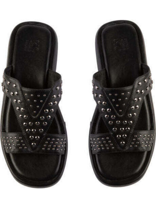 Women's Flat Sandals Anatomic Flatforms in Black Color