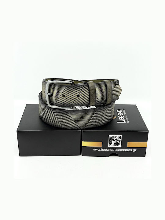 Breit Herren Gürtel Leder Grün