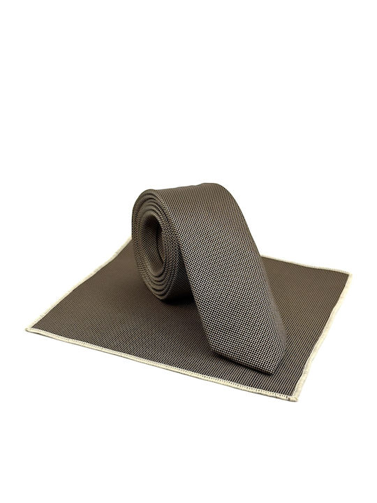 Legend Accessories Set de Cravată pentru Bărbați Monocromie în Culorea Maro Legend Accessories Set de Cravată pentru Bărbați Monocromie în Culorea Maro