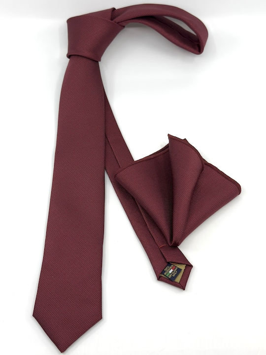 Legend Accessories Комплект Мъжки Кравати Монохромен в Бордо Цвят