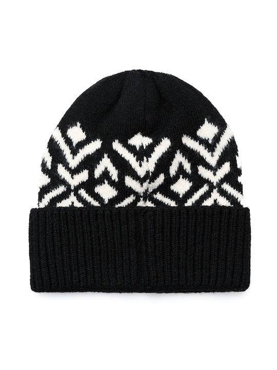 Beanie Unisex Σκούφος με Rib Πλέξη σε Μαύρο χρώμα