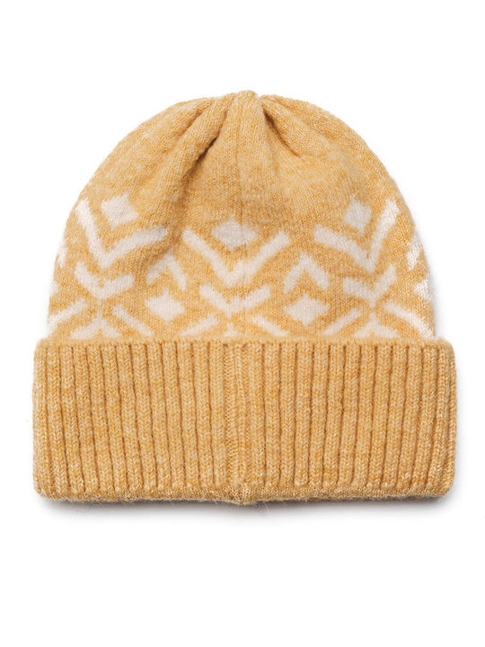Beanie Unisex Beanie mit Rippstrick in Gelb Farbe