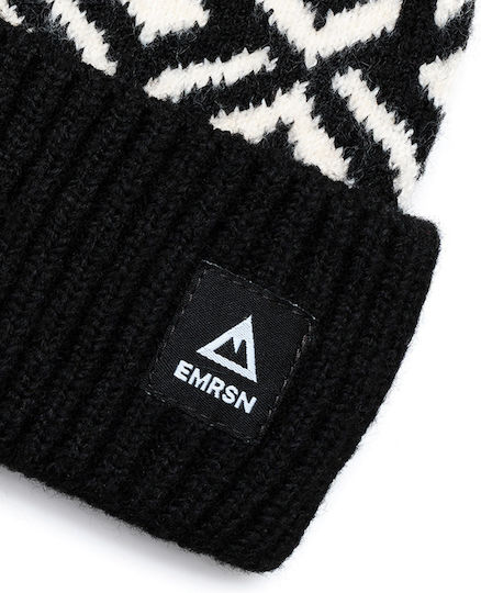 Beanie Unisex Σκούφος με Rib Πλέξη σε Μαύρο χρώμα
