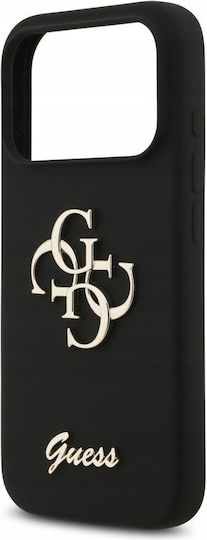 Guess Silicone Big 4g Script Umschlag Rückseite Silikon Schwarz (iPhone 17 Pro)
