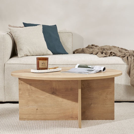 Round Central Coffee Table Soleil Wooden Colour Sapphire Oak W90xD90xH40cm