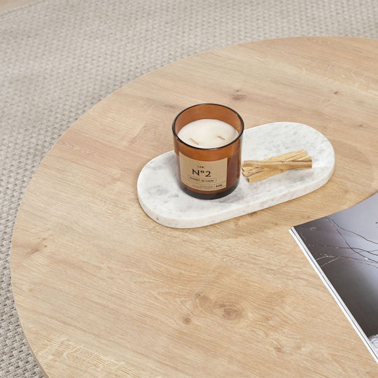 Round Central Coffee Table Soleil Wooden Colour Sapphire Oak W90xD90xH40cm