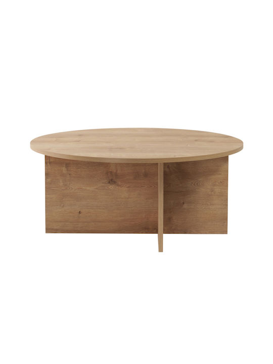 Megapap Rundes Zentral Kaffeetisch Soleil Holzfarbe Sapphire Eiche M90xL90xH40cm
