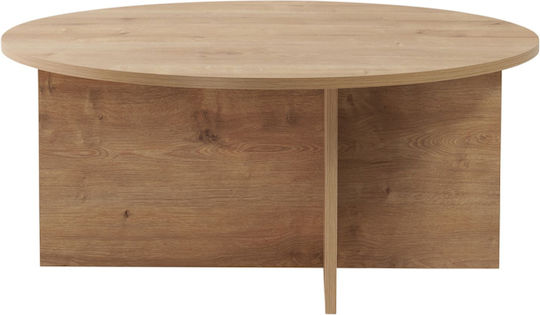 Round Central Coffee Table Soleil Wooden Colour Sapphire Oak W90xD90xH40cm