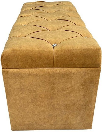 Bankhocker mit Stauraum Bezogen mit Samt Gelb