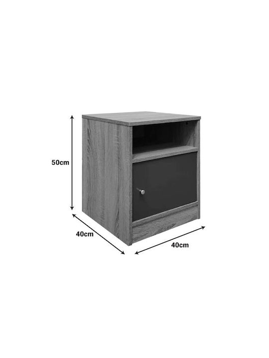 Bedside Table Foly Wooden White 40x40x50cm