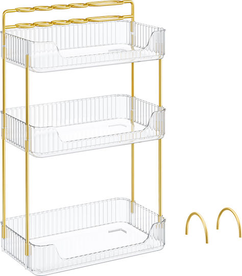 3-Tier Organizer Case 30.5x16.8x48 Songmics Jka013w01 30.5x16.8x48