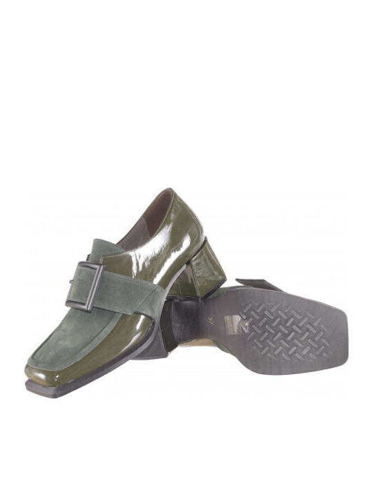 Leder Pumps Grün