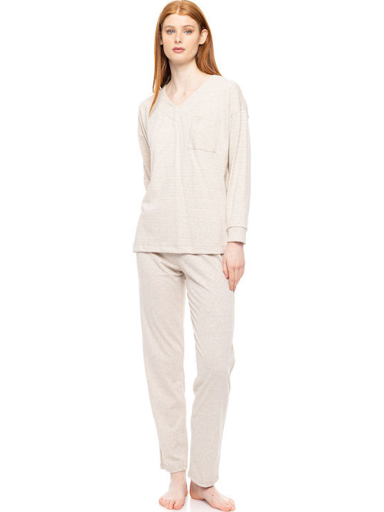 Pink Label Winter Women's Pyjama Set Hazelnut