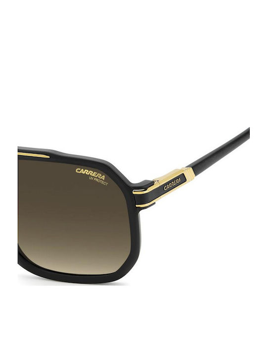 Carrera Men's Sunglasses With Black Horn-Rimmed Frame And Grey Gradient Lens 1077/S I46/86