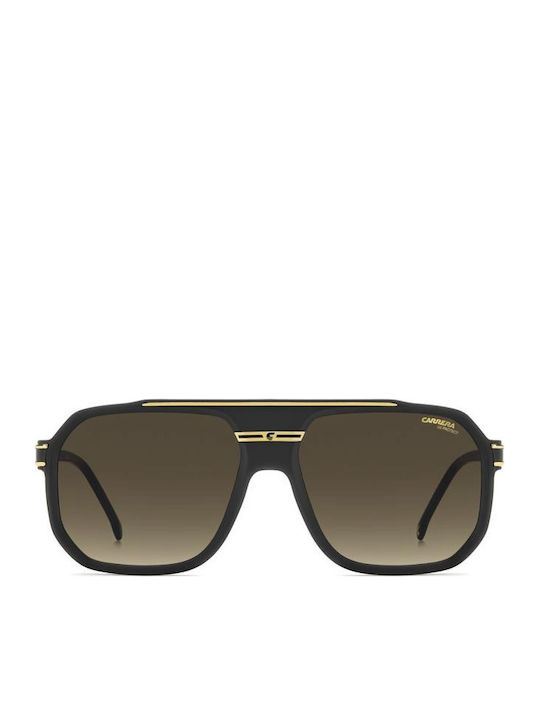 Carrera Men's Sunglasses With Black Horn-Rimmed Frame And Grey Gradient Lens 1077/S I46/86