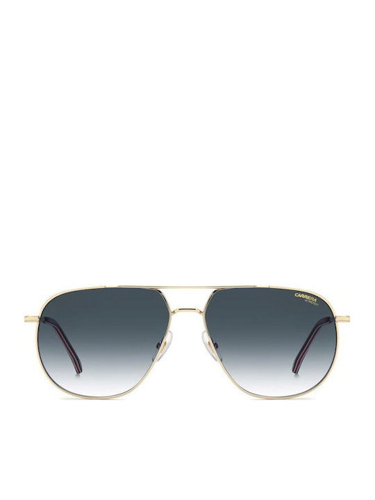 Carrera Men's Sunglasses with Gold Metallic Frame and Grey Gradient Lens 363/S OIT/08
