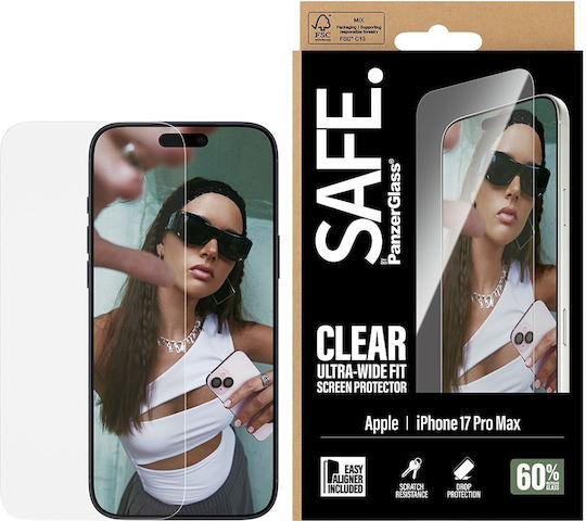 PanzerGlass Safe Ultra-Wide Fit Tempered Glass (iPhone 17 Pro Max)