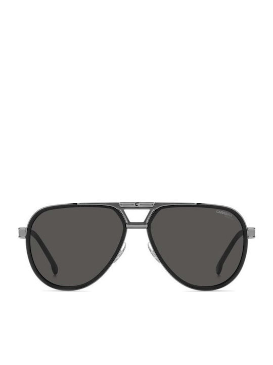 Carrera Men's Sunglasses with Black Frame and Gray Polarized Lens 1076/S ANS/M9