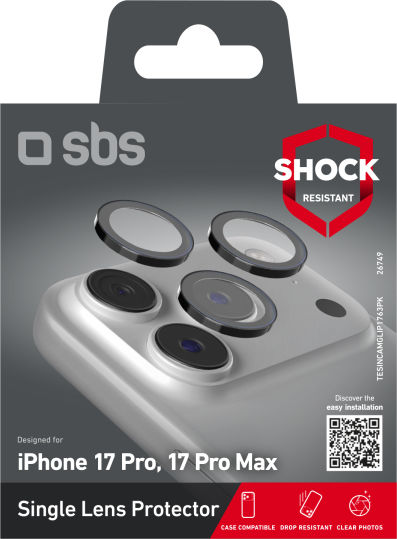 SBS Προστασία Κάμερας Tempered Glass Διάφανο για το iPhone 17 Pro, iPhone 17 Pro Max