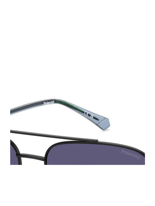 Polaroid Men's Sunglasses with Black Metal Frame and Blue Gradient Lens PLD4192/G 003/Z7