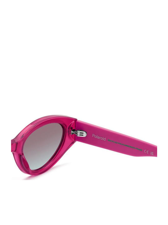 Polaroid Women's Sunglasses with Pink Plastic Frame and Gray Gradient Lens PLD6243/S/X MU1/JR