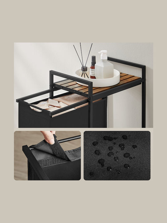 Vasagle Καλάθι Απλύτων Μεταλλικό 42x28x75cm Μαύρο