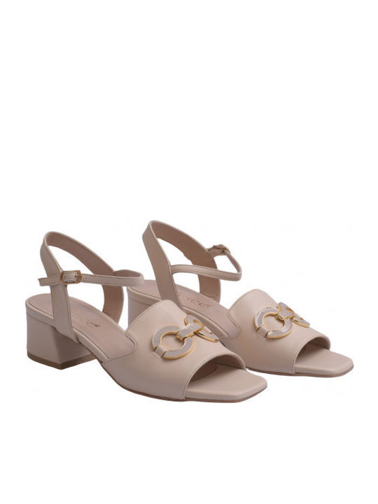 Leder Sandalen Beige