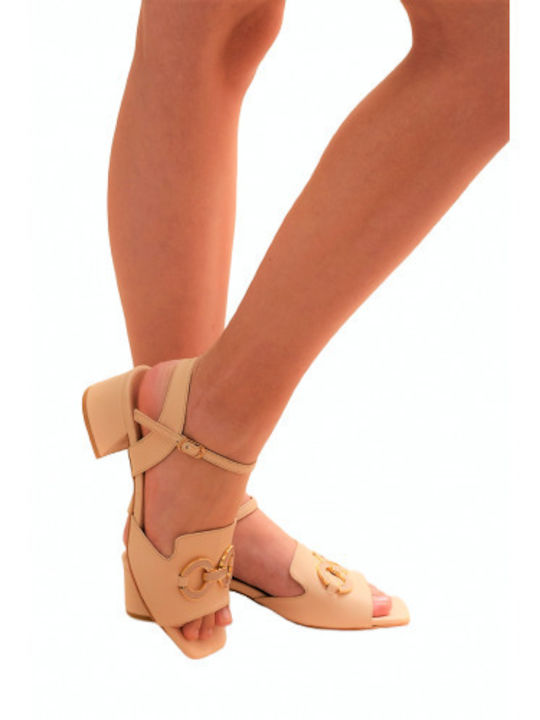 Leder Sandalen Beige