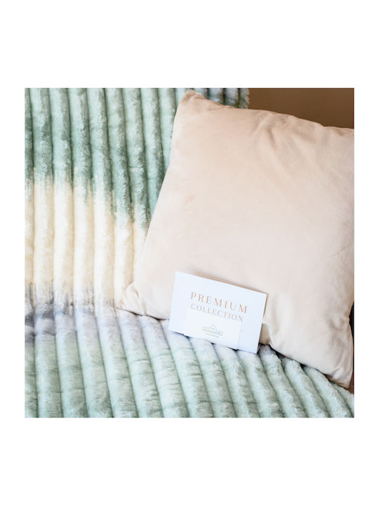 My Home Luxury Κουβέρτα Fleece Μονή 160x220εκ. Εκρού - Τιρκουαζ