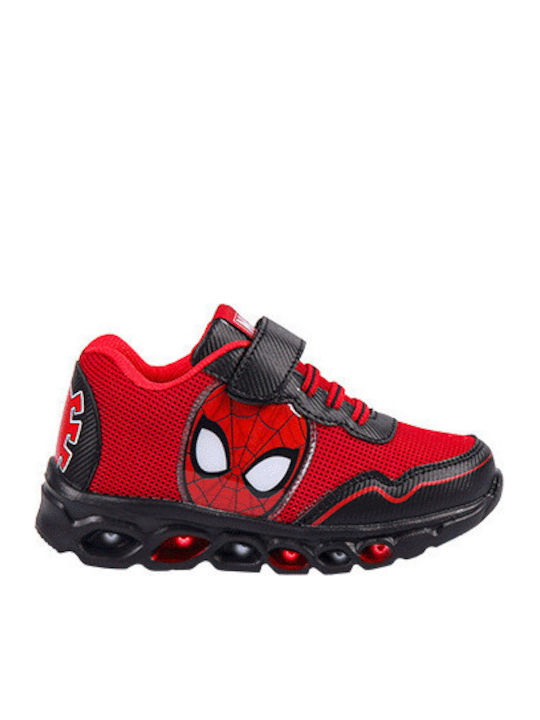 Kinder Sneakers mit Klettverschluss & Lichtern Rot