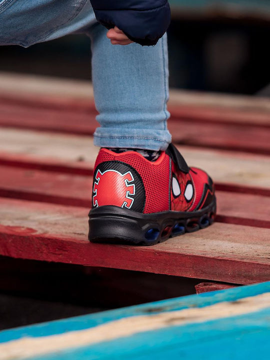 Kinder Sneakers mit Klettverschluss & Lichtern Rot