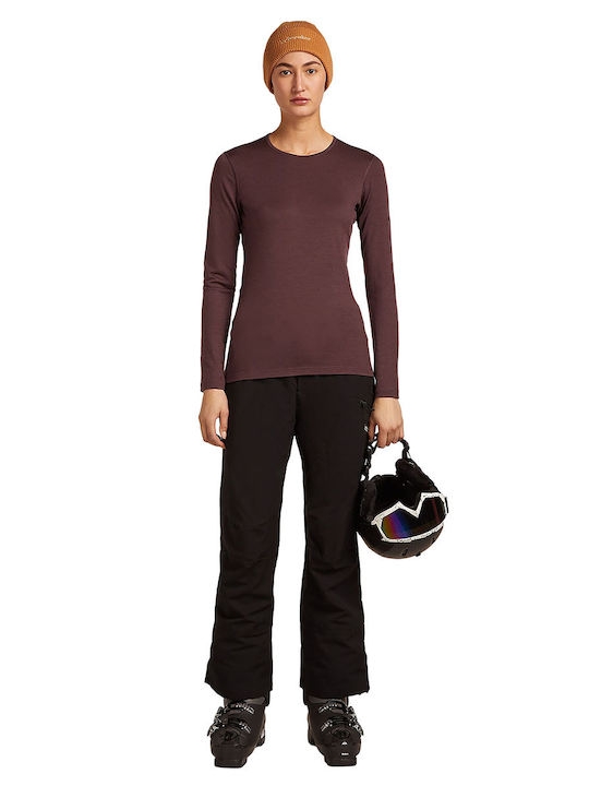 Icebreaker Oasis Damen Thermo Langarmshirt Burgundisch