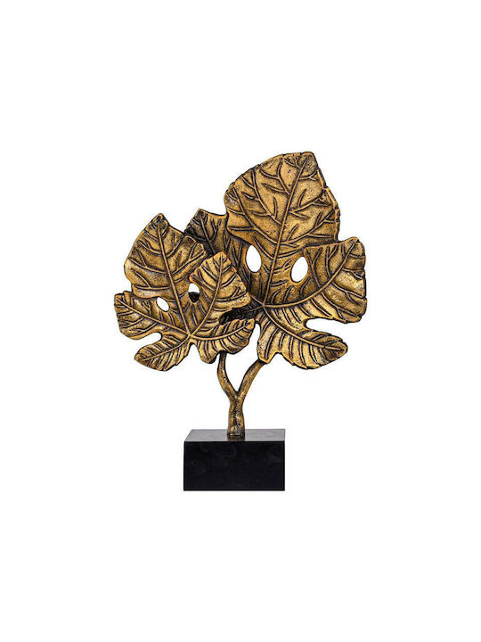 Decorativ Metalic Frunze Bază Neagră Fylliana Fl75952 Aurie Antic Culoare 23x10x33cm