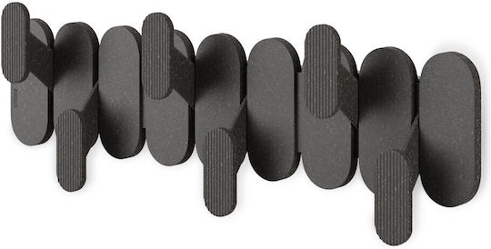 Umbra Стенна Закачалка Пластмасова С 6 Места Черна 47x16x6см
