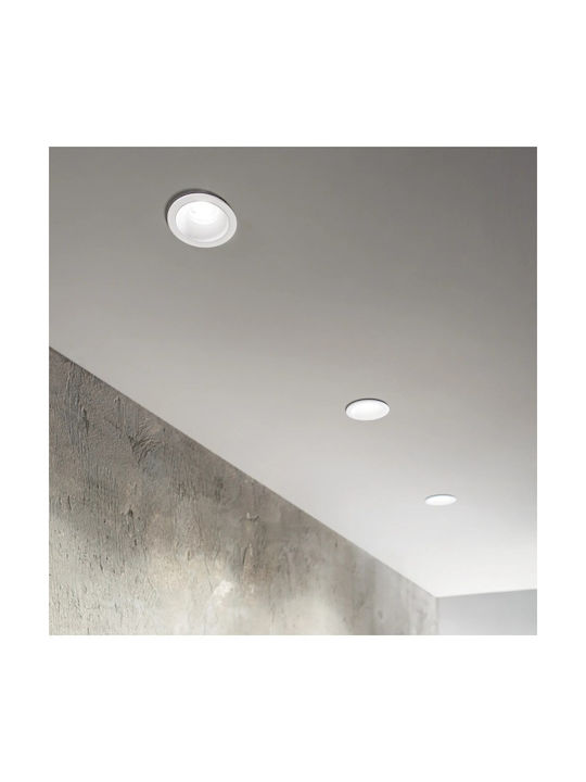 Ideal Lux Μεταλλικό Χωνευτό Σποτ με Ενσωματωμένο LED και Θερμό Λευκό Φως Λευκό 5.8x5.8εκ. 1τμχ