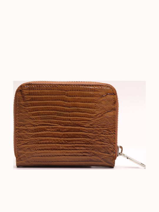 Small Leather Women's Wallet Cards Tabac Brown
