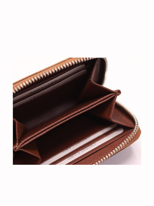 Small Leather Women's Wallet Cards Tabac Brown