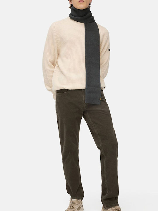 Trousers Elastic in Regular Fit Dark Brown