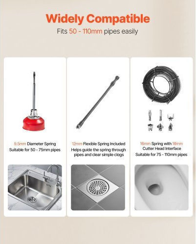 Vevor Drain Cleaning Machines Electric