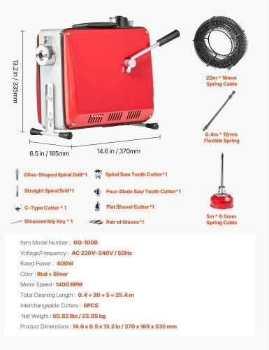 Vevor Drain Cleaning Machines Electric