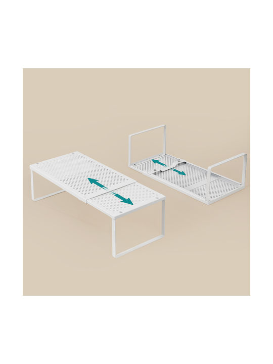 Songmics Επιτραπέζια Βάση Inox 38x23x15.3εκ. Λευκή