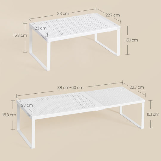 Songmics Tischständer Inox 38x23x15,3cm Weiße