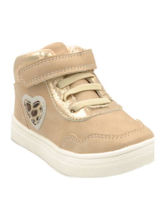 Anatomisch Kinderstiefeletten mit Klettverschluss Gold