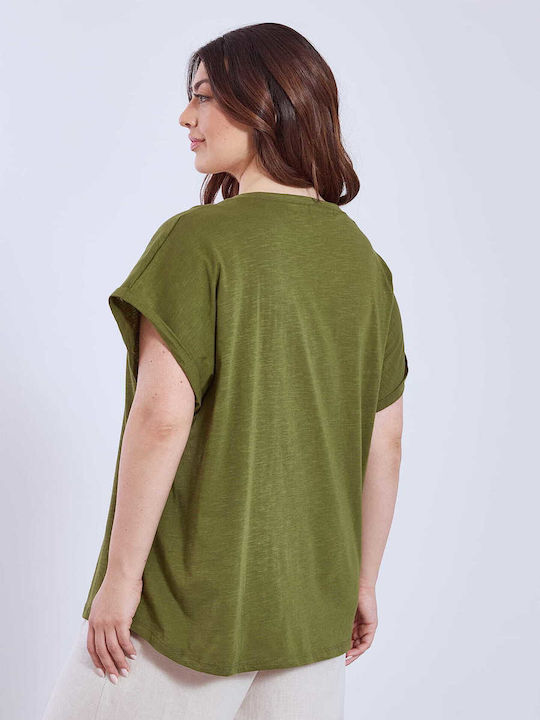 Ärmel Damen Sport Bluse Grün