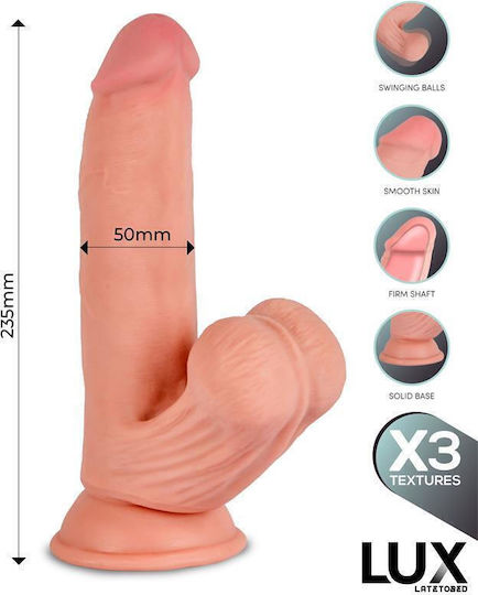 Lux Dreifach Realistisches Dildo mit Hoden Flesh