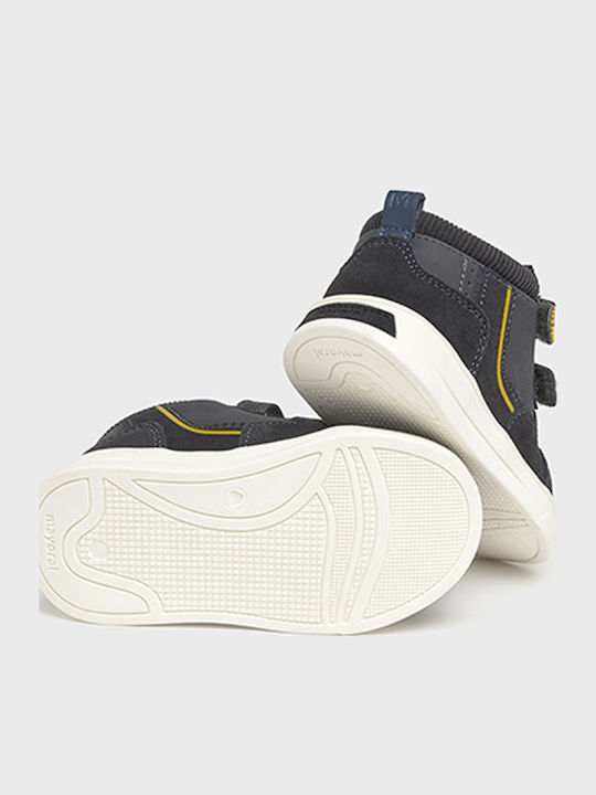 Suede Kinderstiefeletten mit Klettverschluss Blau