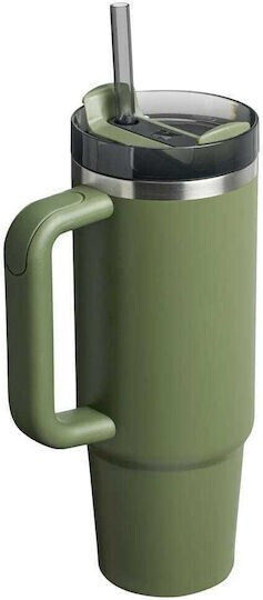 Stanley Quencher H2.0 FlowState Чаша с дръжка Термос Неръждаема стомана Без BPA 890мл Dried Pine с Сламка и Дръжка